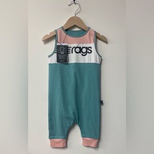 RAGS tank yoke Capri romper - rag sport pink green